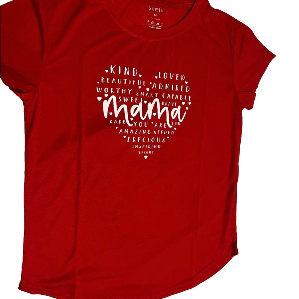 SHEIN Red Graphic Mother’s Day Tee